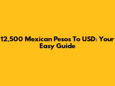 12,500 Mexican Pesos To USD: Your Easy Guide