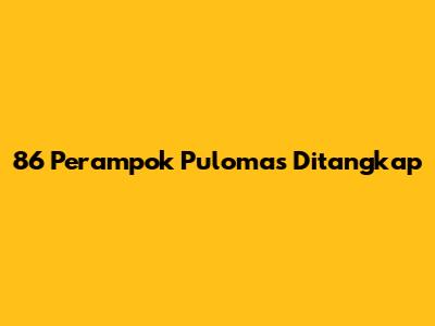 86 Perampok Pulomas Ditangkap
