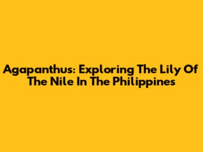 Agapanthus: Exploring The Lily Of The Nile In The Philippines