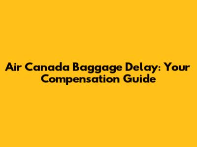 Air Canada Baggage Delay: Your Compensation Guide