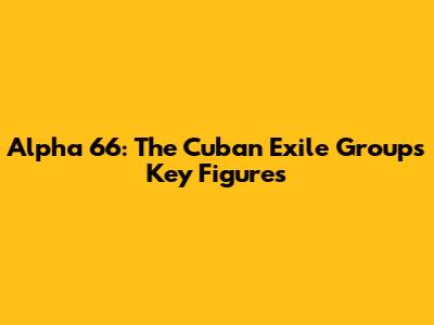 Alpha 66: The Cuban Exile Group's Key Figures