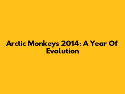 Arctic Monkeys 2014: A Year Of Evolution