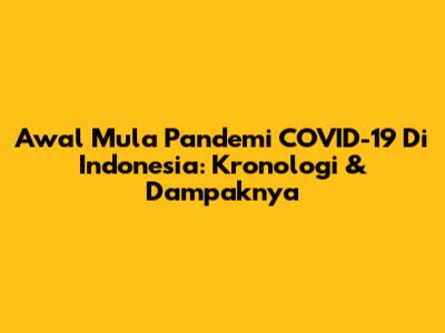 Awal Mula Pandemi COVID-19 Di Indonesia: Kronologi & Dampaknya