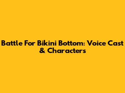 Battle For Bikini Bottom: Voice Cast & Characters