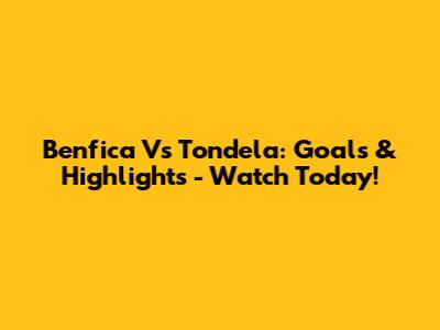 Benfica Vs Tondela: Goals & Highlights - Watch Today!