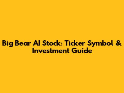 Big Bear AI Stock: Ticker Symbol & Investment Guide