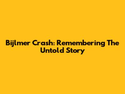 Bijlmer Crash: Remembering The Untold Story
