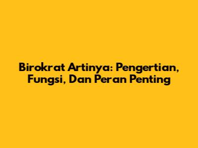 Birokrat Artinya: Pengertian, Fungsi, Dan Peran Penting