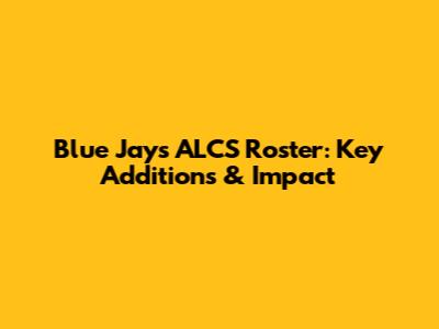 Blue Jays ALCS Roster: Key Additions & Impact
