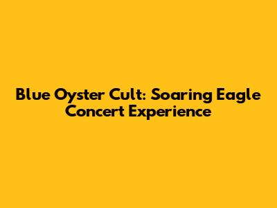 Blue Oyster Cult: Soaring Eagle Concert Experience