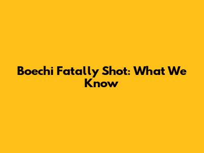 Boechi Fatally Shot: What We Know