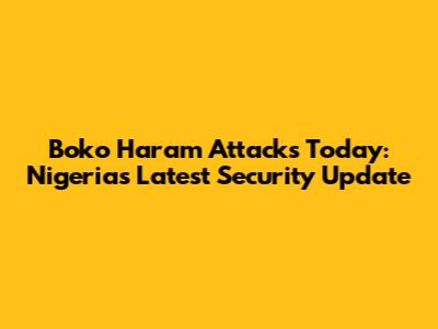 Boko Haram Attacks Today: Nigeria's Latest Security Update