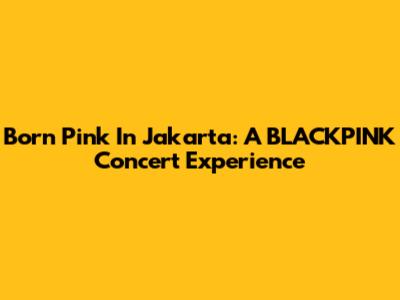 Born Pink In Jakarta: A BLACKPINK Concert Experience