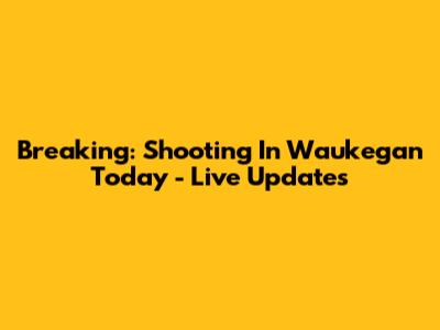 Breaking: Shooting In Waukegan Today - Live Updates