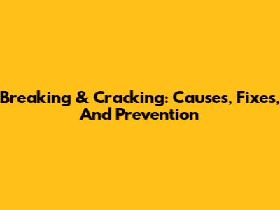 Breaking & Cracking: Causes, Fixes, And Prevention