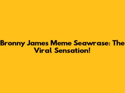 Bronny James Meme Seawrase: The Viral Sensation!