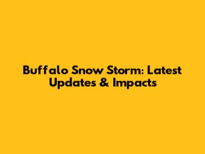 Buffalo Snow Storm: Latest Updates & Impacts