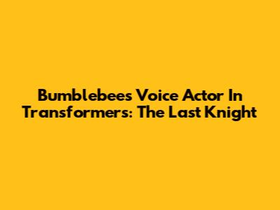 Bumblebee's Voice Actor In Transformers: The Last Knight