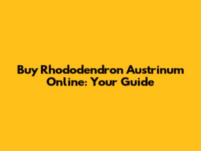 Buy Rhododendron Austrinum Online: Your Guide
