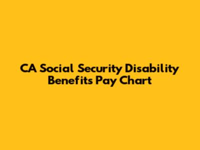 CA Social Security Disability Benefits Pay Chart