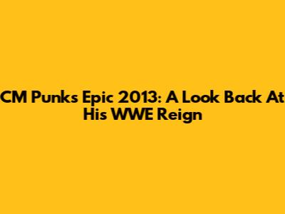 CM Punk's Epic 2013: A Look Back At His WWE Reign