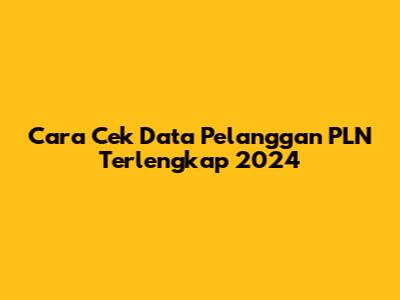 Cara Cek Data Pelanggan PLN Terlengkap 2024