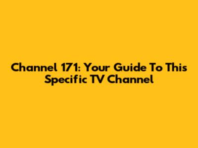 Channel 171: Your Guide To This Specific TV Channel