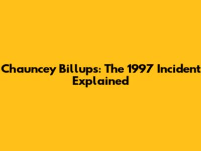 Chauncey Billups: The 1997 Incident Explained