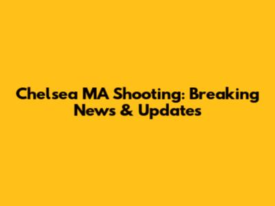 Chelsea MA Shooting: Breaking News & Updates