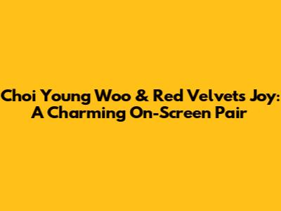 Choi Young Woo & Red Velvet's Joy: A Charming On-Screen Pair