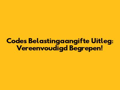 Codes Belastingaangifte Uitleg: Vereenvoudigd Begrepen!