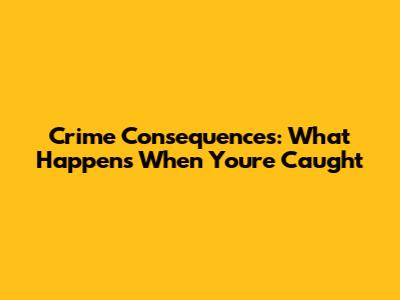 Crime Consequences: What Happens When You're Caught