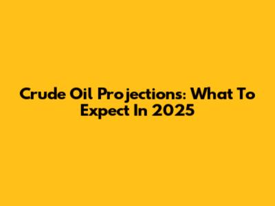 Crude Oil Projections: What To Expect In 2025