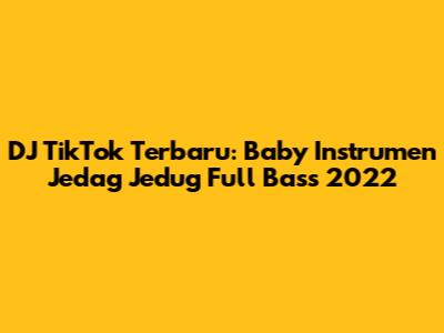 DJ TikTok Terbaru: Baby Instrumen Jedag Jedug Full Bass 2022