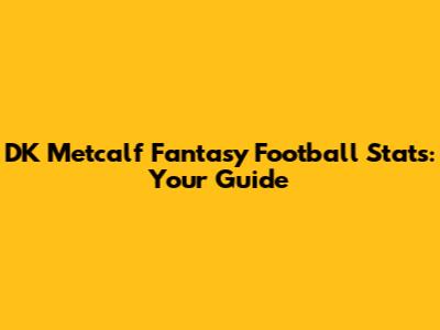 DK Metcalf Fantasy Football Stats: Your Guide
