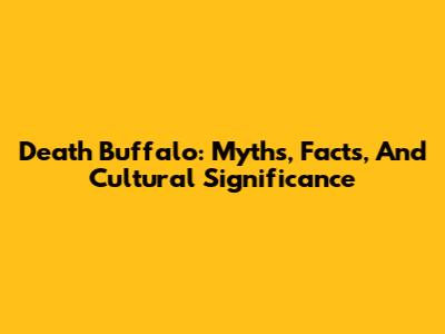 Death Buffalo: Myths, Facts, And Cultural Significance