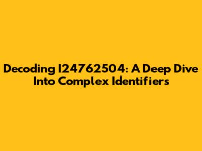 Decoding I24762504: A Deep Dive Into Complex Identifiers