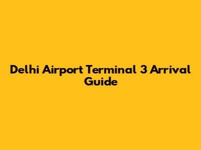 Delhi Airport Terminal 3 Arrival Guide