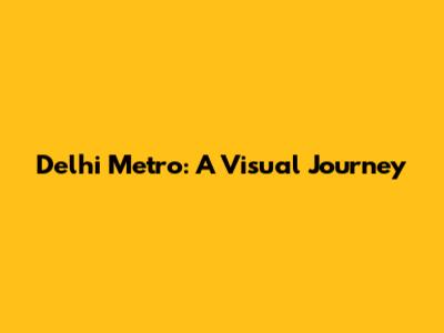Delhi Metro: A Visual Journey