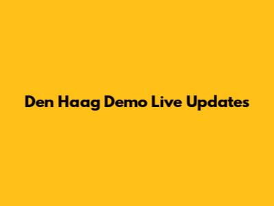 Den Haag Demo Live Updates