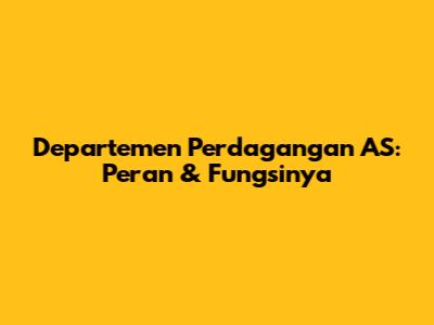 Departemen Perdagangan AS: Peran & Fungsinya