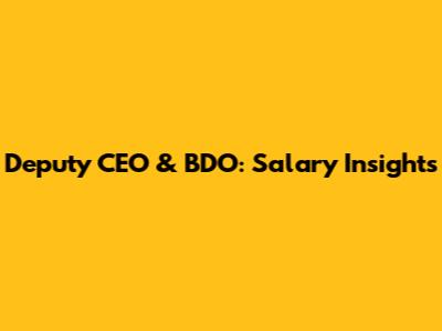 Deputy CEO & BDO: Salary Insights