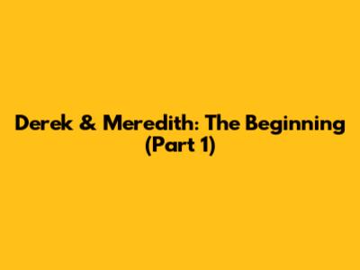 Derek & Meredith: The Beginning (Part 1)