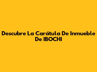 Descubre La Carátula De Inmueble De IBOCHI