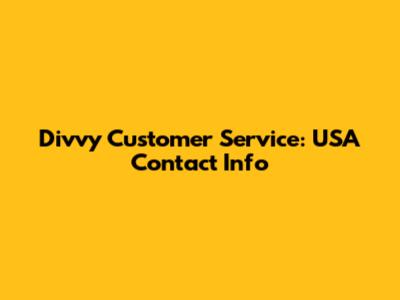 Divvy Customer Service: USA Contact Info