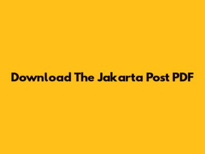 Download The Jakarta Post PDF