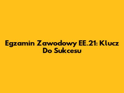 Egzamin Zawodowy EE.21: Klucz Do Sukcesu