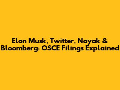 Elon Musk, Twitter, Nayak & Bloomberg: OSCE Filings Explained