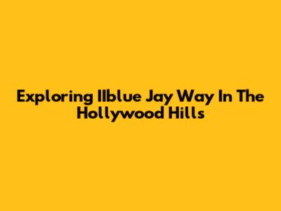 Exploring IIblue Jay Way In The Hollywood Hills