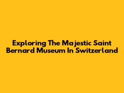 Exploring The Majestic Saint Bernard Museum In Switzerland